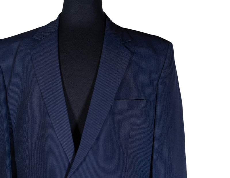 Men's Blazer Navy Blue Pinstripe Formal Jacket Sport Coat (44R)