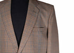 Men's Blazer Beige Plaid Check Formal Jacket Sport Coat (44R)
