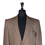 Men's Blazer Beige Plaid Check Formal Jacket Sport Coat (44R)