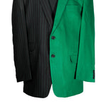 Men's Blazer Black Green Striped Tuxedo Jacket Sport Coat (44R)