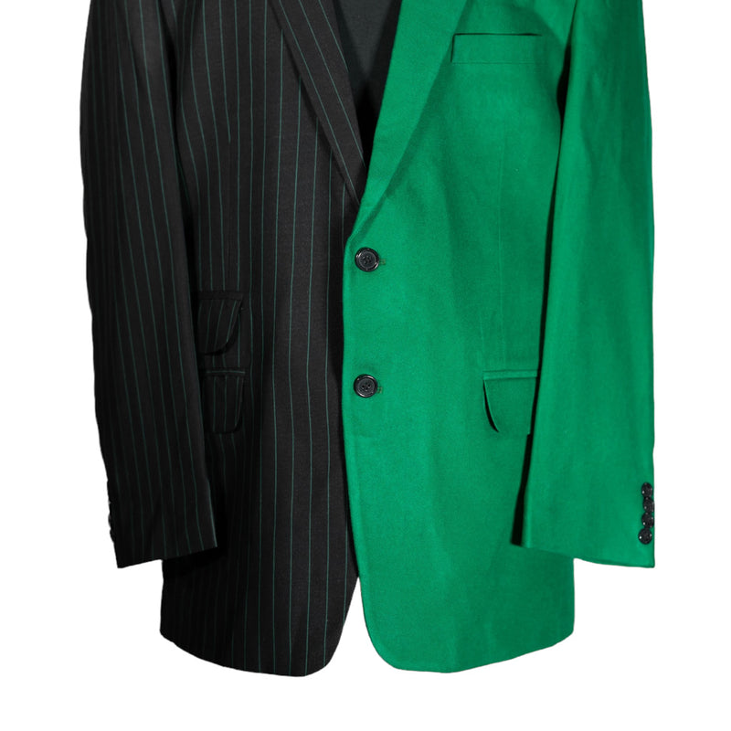 Men's Blazer Black Green Striped Tuxedo Jacket Sport Coat (44R)