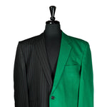 Men's Blazer Black Green Striped Tuxedo Jacket Sport Coat (44R)
