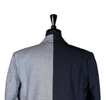 Men's Blazer Blue White Check Plaid Jacket Sport Coat (44R)