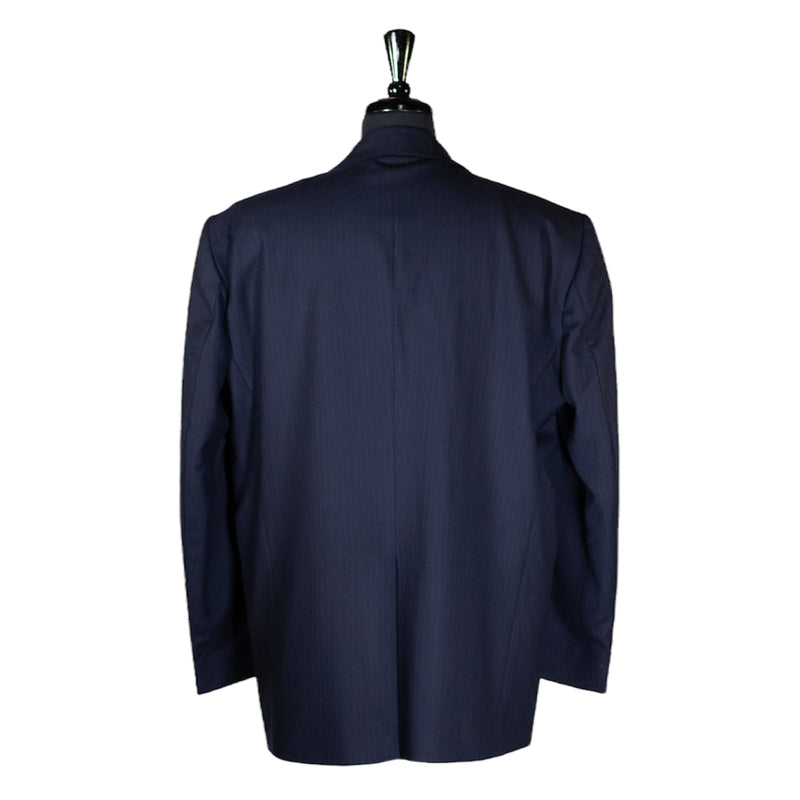 Men's Blazer Navy Blue Pinstripe Wool Formal Suit Jacket Wedding Sport Coat 48R