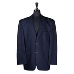 Men's Blazer Navy Blue Pinstripe Wool Formal Suit Jacket Wedding Sport Coat 48R