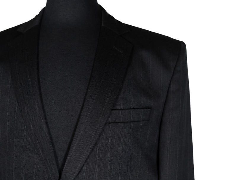 Men's Blazer Gray Striped Wool Formal Jacket Sport Coat (42R)