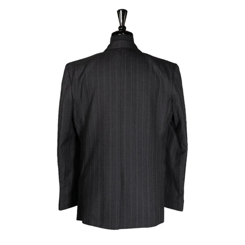 Men's Blazer Gray Striped Wool Jacket Sport Coat (42R)