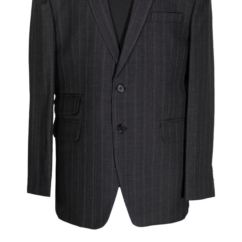 Men's Blazer Gray Striped Wool Jacket Sport Coat (42R)
