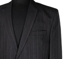 Men's Blazer Gray Striped Wool Jacket Sport Coat (42R)