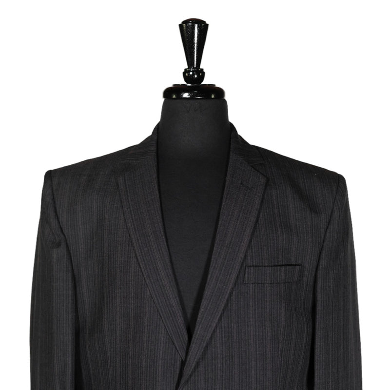 Men's Blazer Gray Striped Wool Jacket Sport Coat (42R)