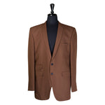 Men's Blazer Brown Red Striped Wool Jacket Sport Coat (40R)