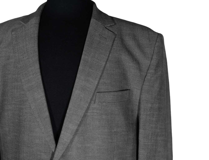 Men's Blazer Gray Check Textured Jacket Sport Coat (42R)