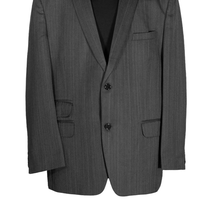 Men's Blazer Gray Herringbone Wool Jacket Sport Coat (46R)