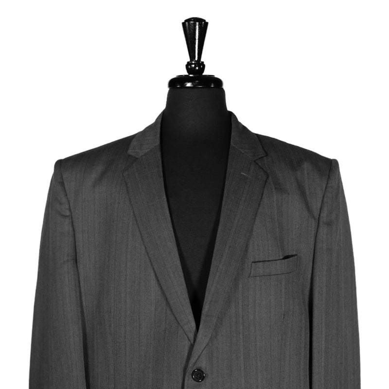 Men's Blazer Gray Herringbone Wool Jacket Sport Coat (46R)