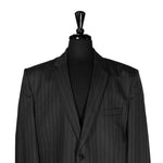 Men's Blazer Dark Gray Striped Wool Formal Jacket Sport Coat (46R)