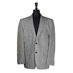 Men's Blazer Black White Check Wool Jacket Sport Coat (46R)