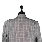 Men's Blazer Black White Red Plaid Jacket Sport Coat (46R)