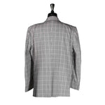 Men's Blazer Black White Red Plaid Jacket Sport Coat (46R)