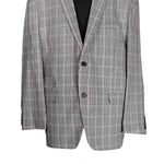 Men's Blazer Black White Red Plaid Jacket Sport Coat (46R)
