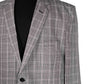 Men's Blazer Black White Red Plaid Jacket Sport Coat (46R)