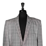 Men's Blazer Black White Red Plaid Jacket Sport Coat (46R)