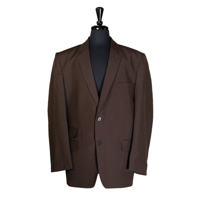 Men's Blazer Brown Striped Formal Jacket Sport Coat (46R)