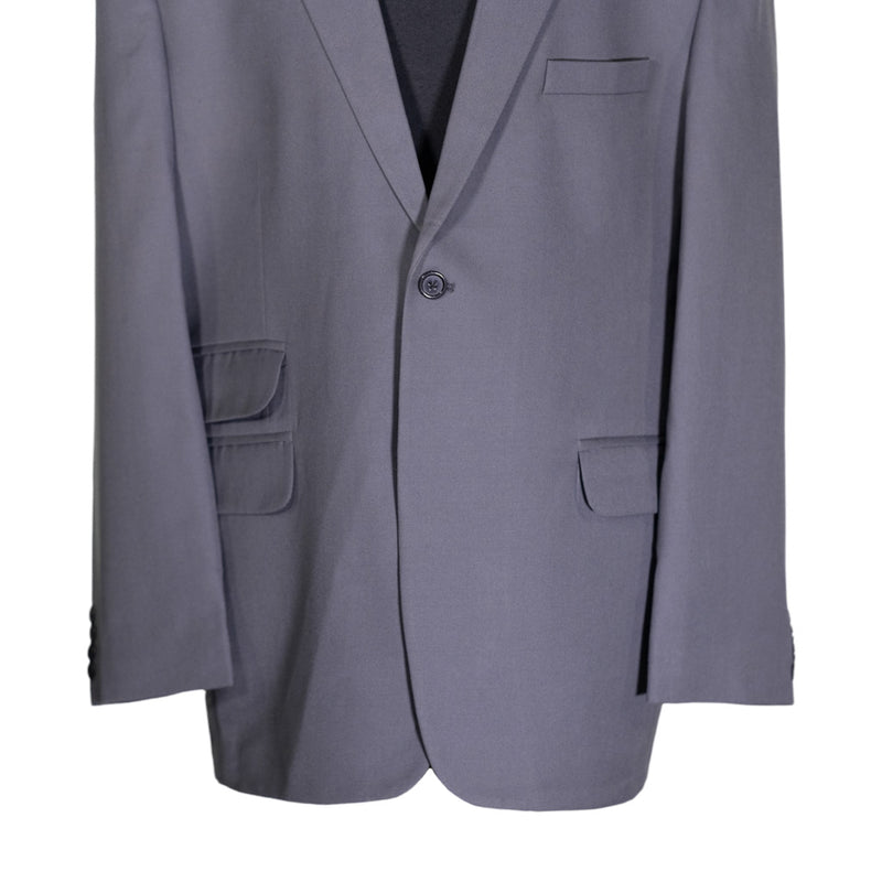 Men's Blazer Gray Wool One Button Jacket Sport Coat (48R)