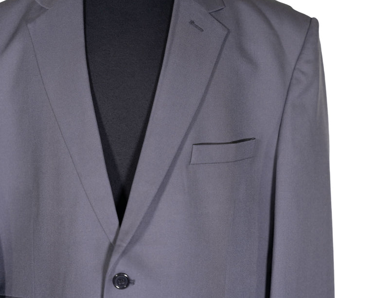 Men's Blazer Gray Wool One Button Jacket Sport Coat (48R)