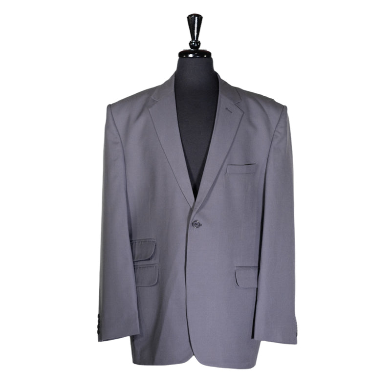 Men's Blazer Gray Wool One Button Jacket Sport Coat (48R)