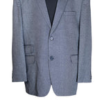 Men's Blazer Blue Gray Textured Wool Jacket Sport Coat (48R)