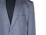 Men's Blazer Blue Gray Textured Wool Jacket Sport Coat (48R)