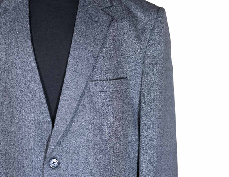 Men's Blazer Blue Gray Textured Wool Jacket Sport Coat (48R)