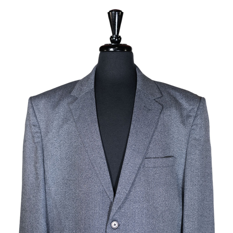 Men's Blazer Blue Gray Textured Wool Jacket Sport Coat (48R)