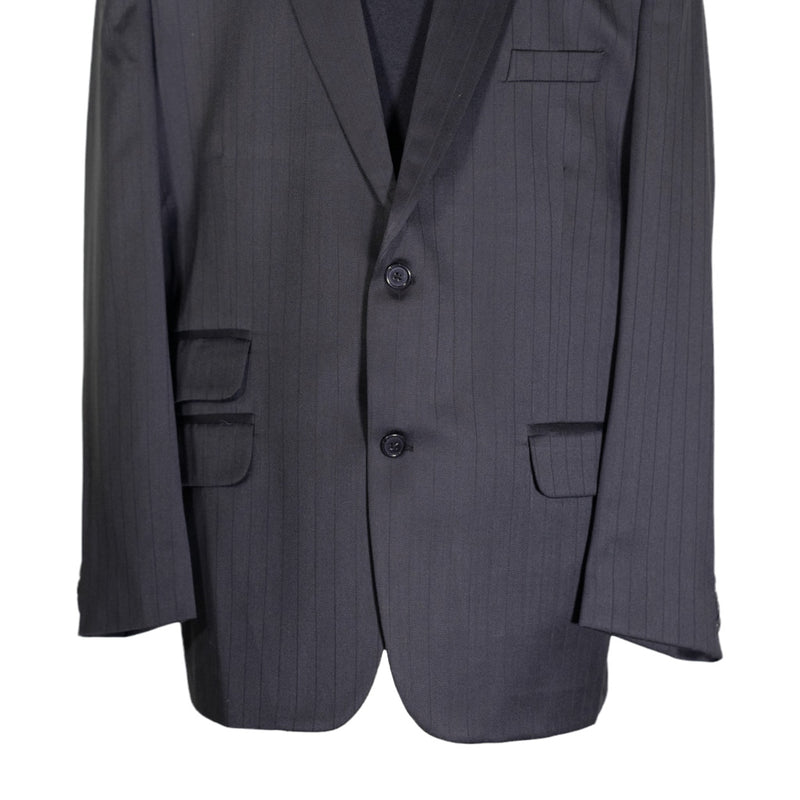 Men's Blazer Dark Gray Striped Wool Jacket Sport Coat (46R)