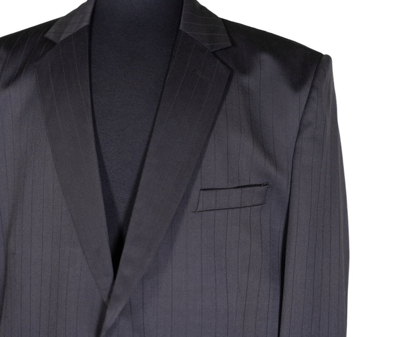 Men's Blazer Dark Gray Striped Wool Jacket Sport Coat (46R)