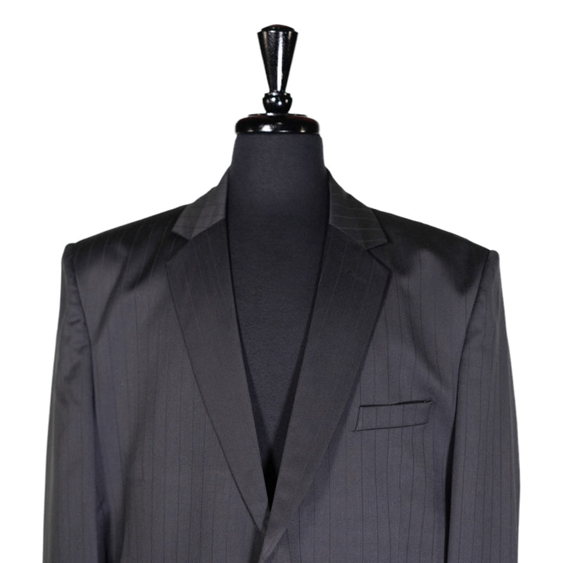 Men's Blazer Dark Gray Striped Wool Jacket Sport Coat (46R)