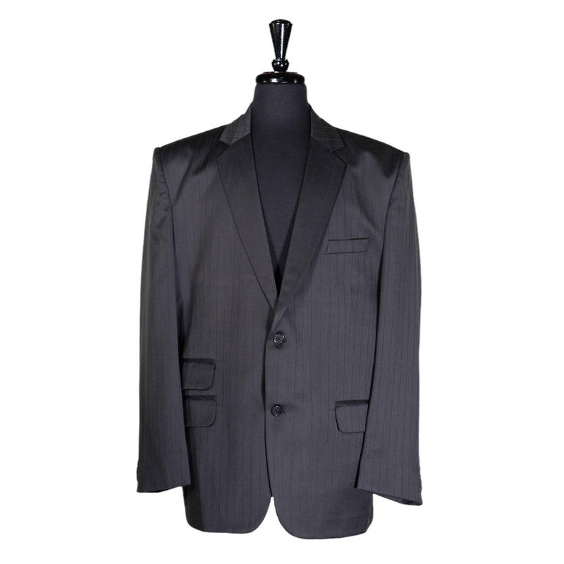 Men's Blazer Dark Gray Striped Wool Jacket Sport Coat (46R)