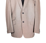 Men's Blazer Beige Houndstooth Check Wool Formal Suit Jacket Sport Coat 46R