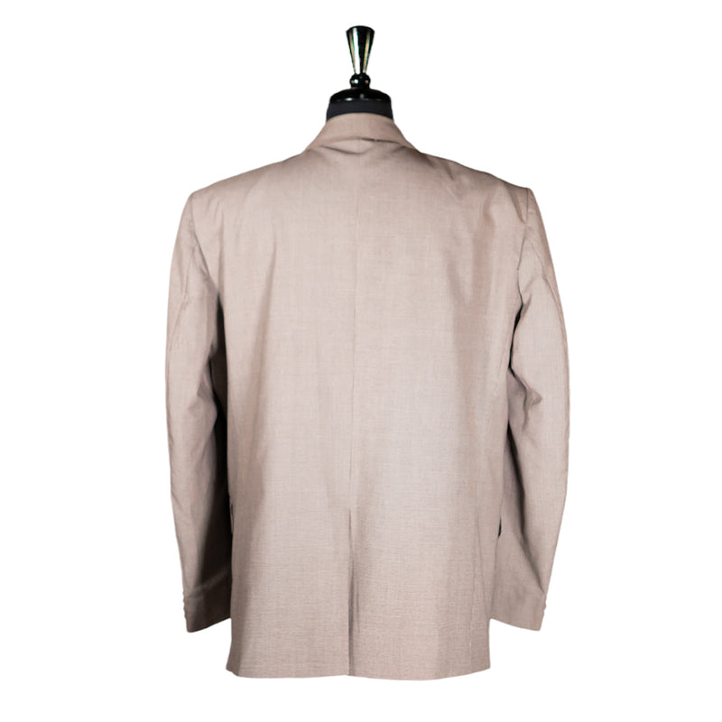 Men's Blazer Beige Houndstooth Check Wool Formal Suit Jacket Sport Coat 46R