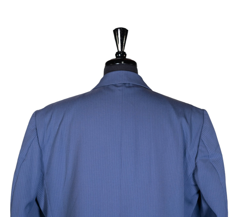 Men's Blazer Light Blue Striped Wool Jacket Sport Coat (46R)