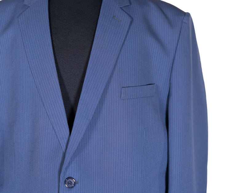 Men's Blazer Light Blue Striped Wool Jacket Sport Coat (46R)