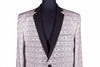 Men's Blazer White Black Plaid Check Wool Formal Tuxedo Jacket Sport Coat 42R