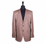 Men's Brown Houndstooth Check Wool Blazer (42R)