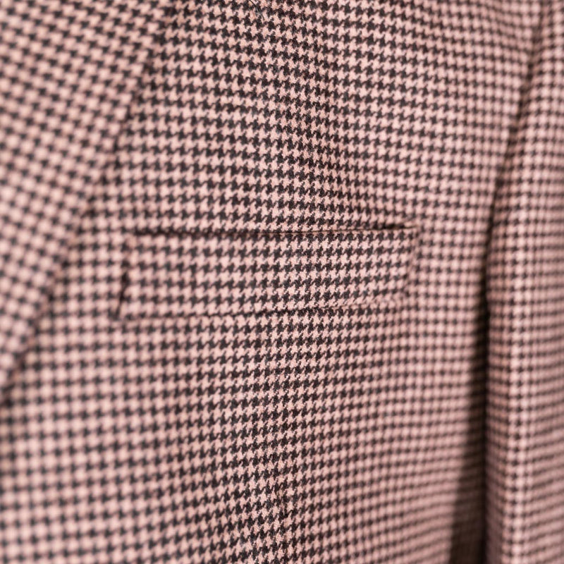 Men's Brown Houndstooth Check Wool Blazer (42R)
