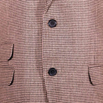 Men's Brown Houndstooth Check Wool Blazer (42R)