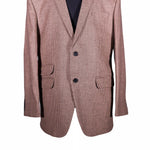 Men's Brown Houndstooth Check Wool Blazer (42R)
