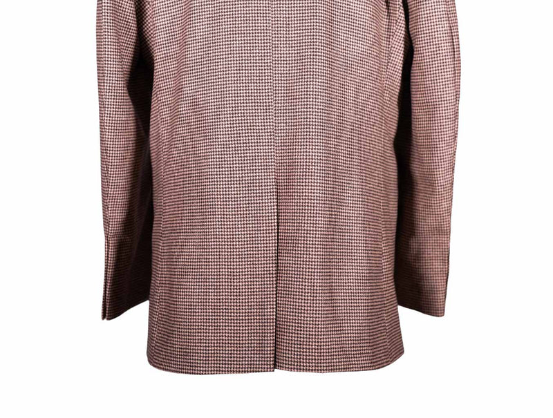 Men's Brown Houndstooth Check Wool Blazer (42R)