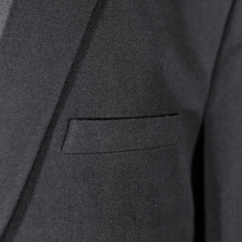 Men's Black Contrast Panel Wool Blazer 42R