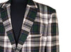 Men's Blazer Green Plaid Check Wool Suit Jacket Sport Coat (48R)