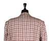 Men's Blazer Beige Red Plaid Check Wool Jacket Sport Coat (48R)
